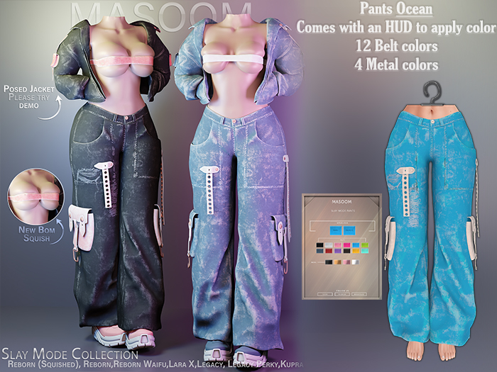 [[ Masoom ]] Slay Mode Pants - Ocean