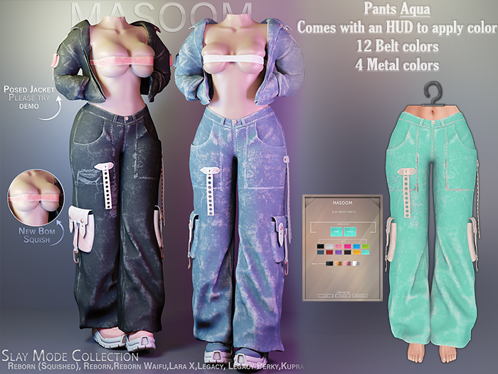 [[ Masoom ]] Slay Mode Pants - Aqua