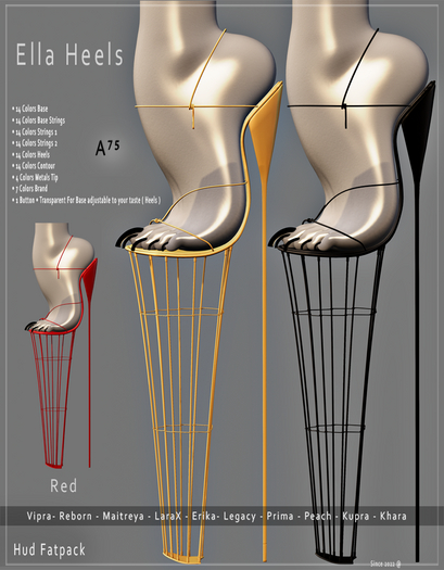 : A75 : Ella Heels Color Red