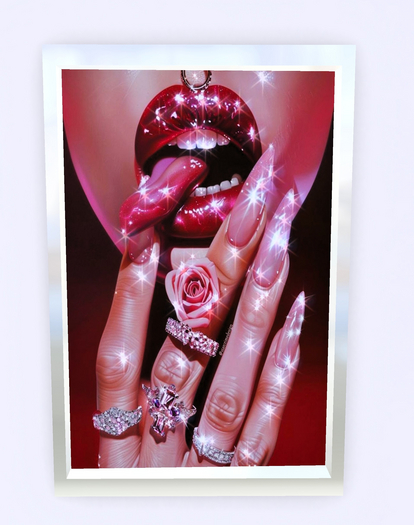 Shimmer Rose Wall Canvas