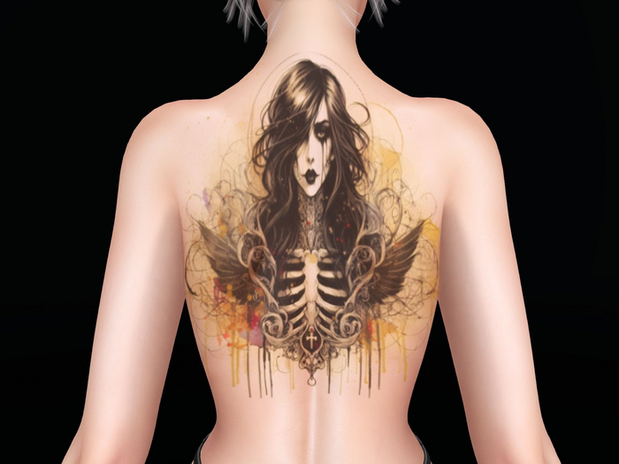 Ravenstone - 2K Goth Back Tattoo BOM T26