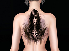 Ravenstone - 2K Skull Goth Tattoo BOM BW Back T26