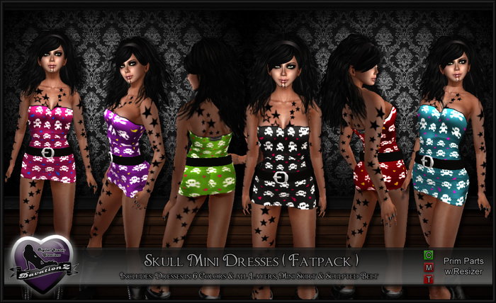 ::DavationZ:: Pink Skull Mini Dress