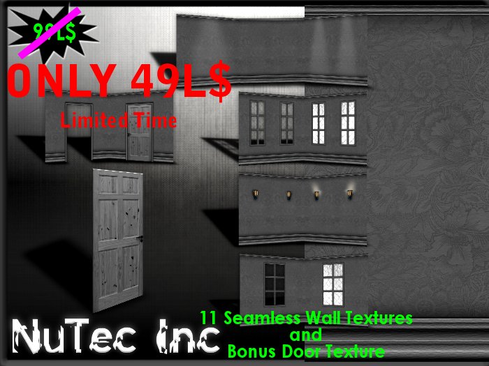 NuTec - Texture Set 'Growing Gray Floral Set 1'