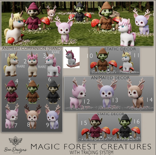 10 Bee Designs Magic forest creatures