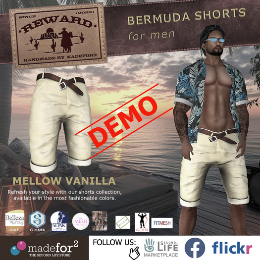 Shorts Bermuda *** REWARD *** Mellow vanilla for men Demo