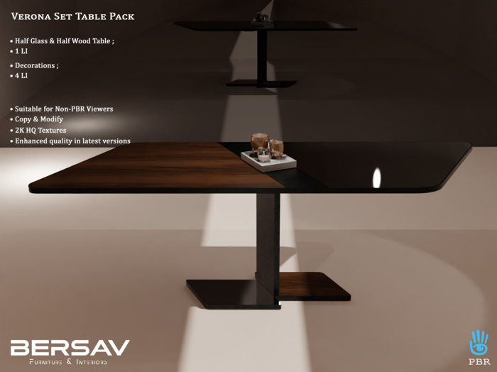 Bersav - Verona Table+Deco Pack (Add)