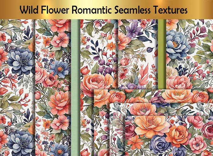 Wild Flower Romantic Seamless Textures A