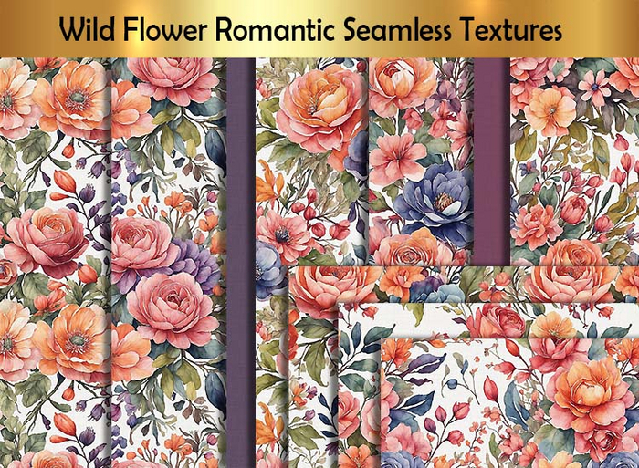 Wild Flower Romantic Seamless Textures C