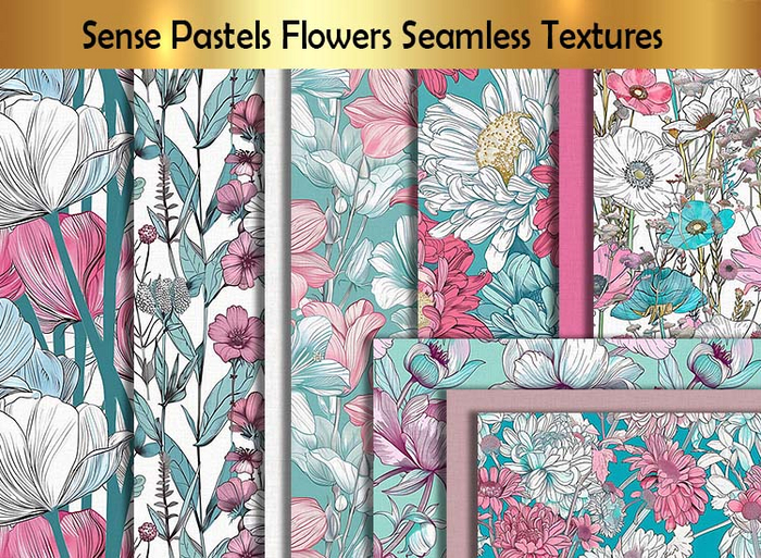 Sense Pastels Flowers Seamless Textures B