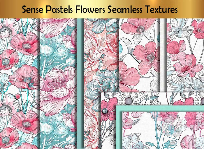 Sense Pastels Flowers Seamless Textures D