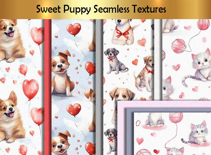 Sweet Puppy Seamless Textures