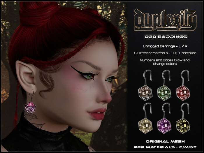 [Duplexity] D20 Earrings