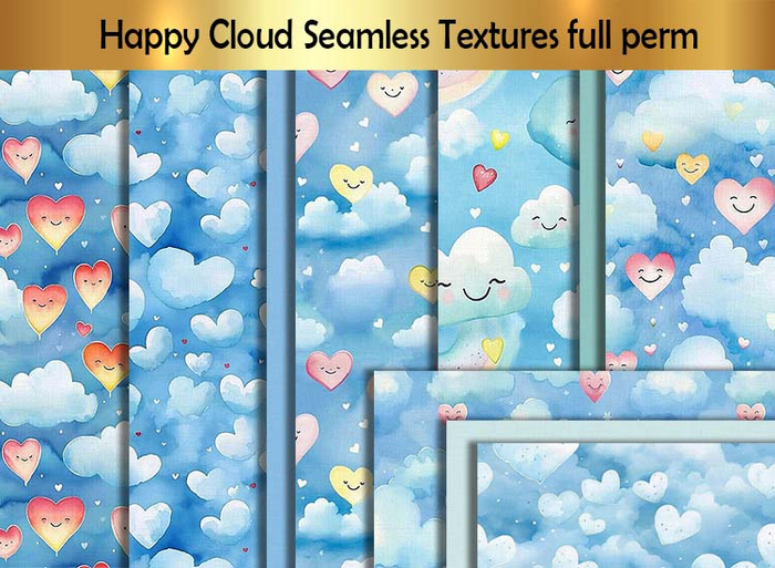 Happy Cloud Seamless Textures full perm