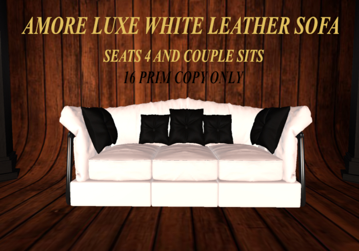 AMORE  LUXE WHITE LEATHER SOFA