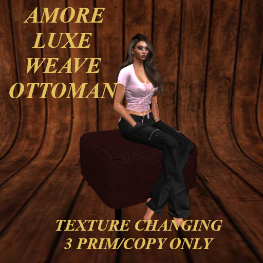 AMORE  LUXE WEAVE LEATHER OTTOMAN