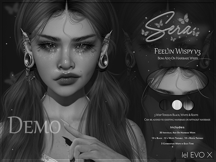 Sera - Feelin Wispy V3 - BOM Hairbase Addons - Demo