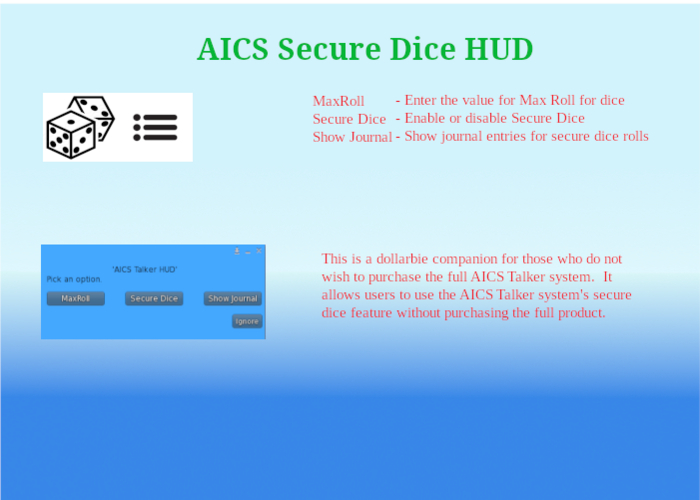 AICS Secure Dice HUD