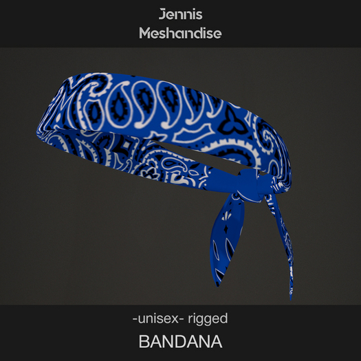 Unisex Rigged Bandana – Blue Paisley Pattern Headband