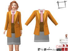 Full Perm Winter Uniform Caban Jacket Coat Scarf Shirt Sweater Skirts Outfit Slink, Maitreya 5.3 LaraX, Ebody Reborn