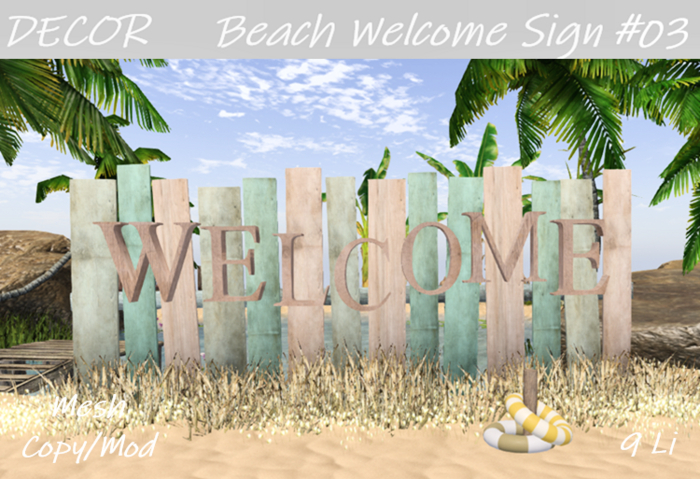 BEACH Welcome sign #03