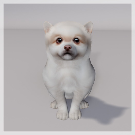 Zooby Animesh Puppy Small White Pom