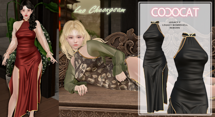 .cococat. Luo cheongsam - Black