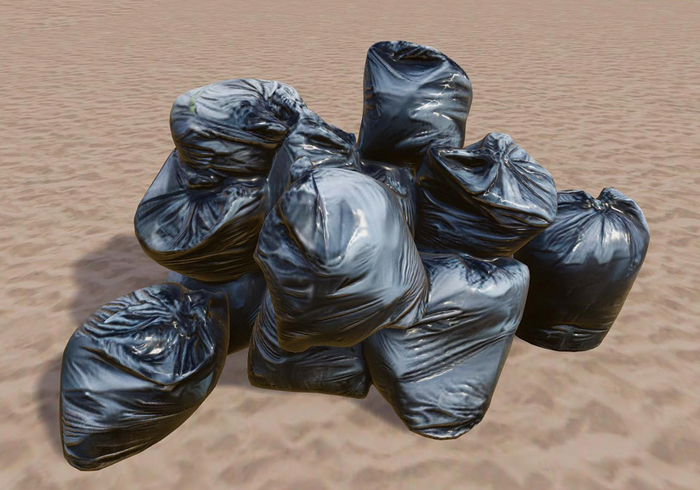 Full Perm Realistic Mesh Trash Bag Pile