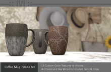 .:iVi:. Coffee Mugs - Stone Set - Animated Texture Change Steam On & Off