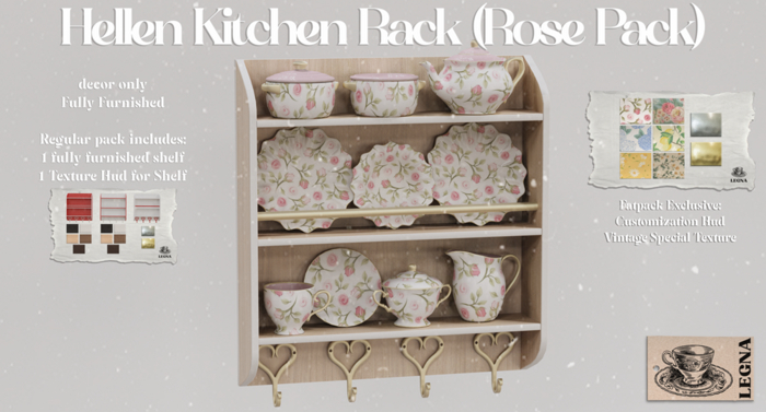 - Legna - Hellen Kitchen Rack (Rose Pack)
