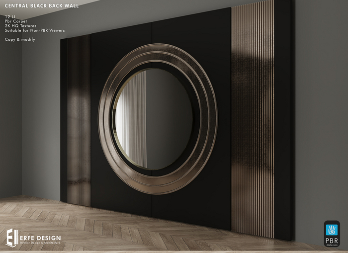 Central Black Back Wall 12 LI PBR [Erfe Design]*