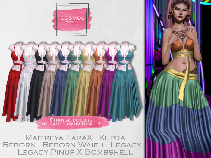 [COSMOS] Gisele Top & Skirt Set / 10 Colors Fatpack