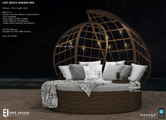 Leaf Garden Beach Bed PG PBR [Erfe Design] *