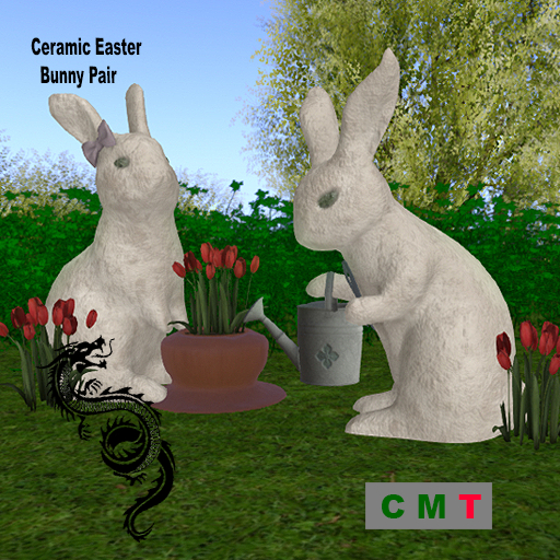 Ceramic Easter Bunny Pair