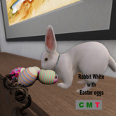 Rabbit White with Easter eggs