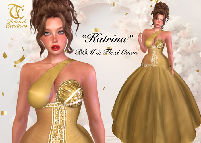 TC- Katrina Gold Formal Dress