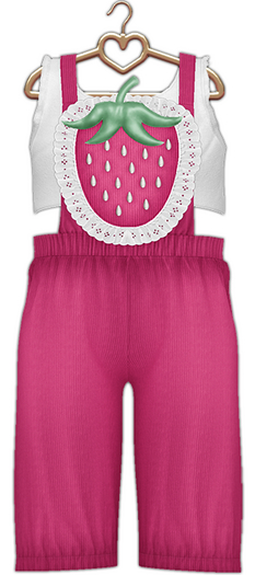 {Lula Belle} Strawberry Overalls - Razzberry {boxed}
