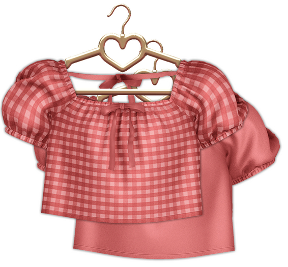 {Lula Belle} Gingham Top - Ruby {boxed}