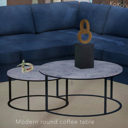 [Kioro]  Modern Round Coffee table Marble