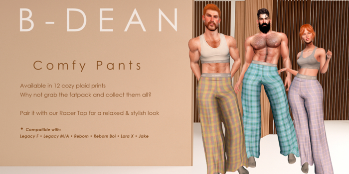 B-DEAN Intimate Comfy Pants BlueGreen