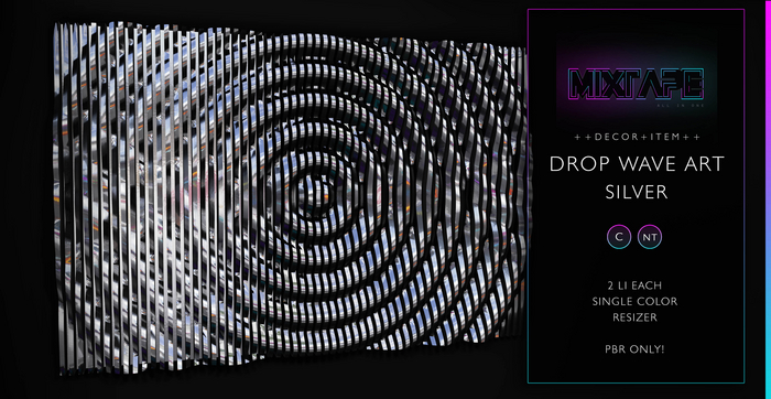 MIXTAPE Decor - drop wave art - silver 
