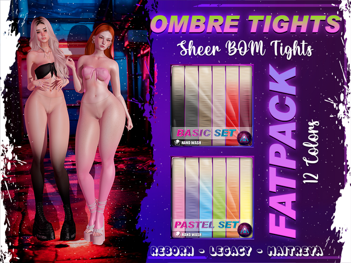 <-NINFANIUM->Ombre Tights, FATPACK
