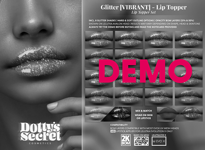 Dotty's Secret - Glitter [VIBRANT] - Lip Topper Set [DEMO]