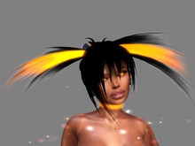 Hair neon style crazy / white/orange / black/orange