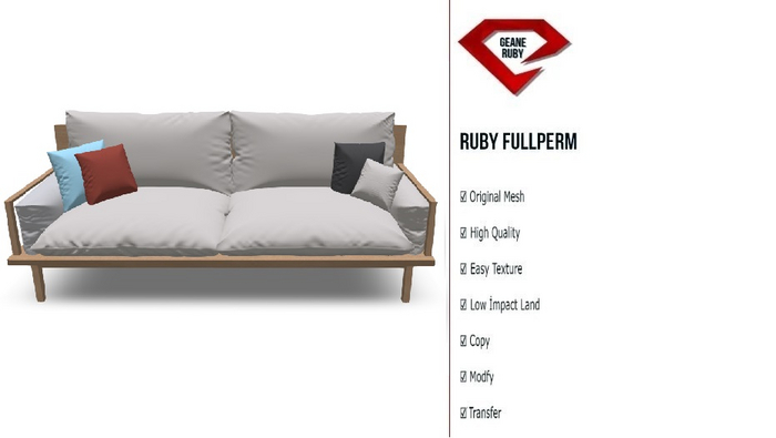 320 [Ruby Full Perm] Mesh Sofa