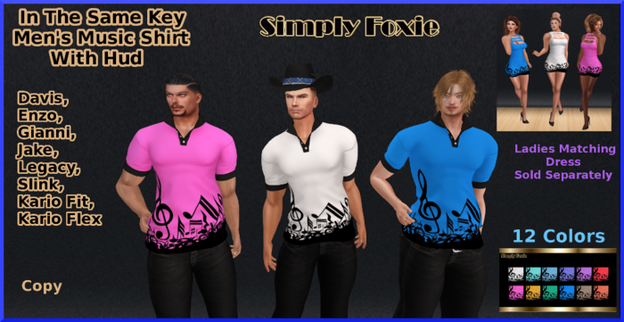 In The Same Key Men's Music Shirt With Hud (Boxed) ADD