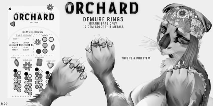 Orchard - Demure Rings Beanie Baps DEMO