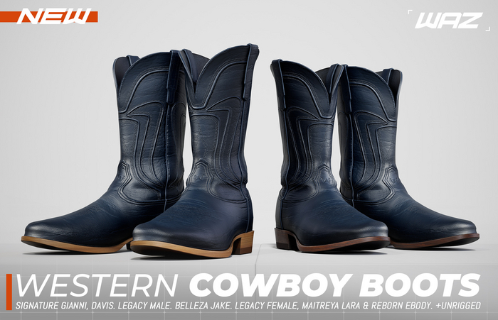 WAZ - Western Cowboy Boots (Navy)