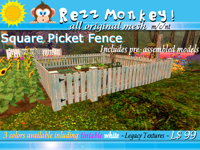 Rezz Monkey! Square Picket Fence Set