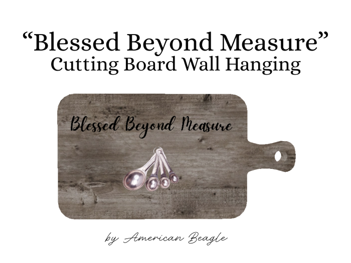 ABO - "Blessed Beyond Measure" cutting board hanging - grey